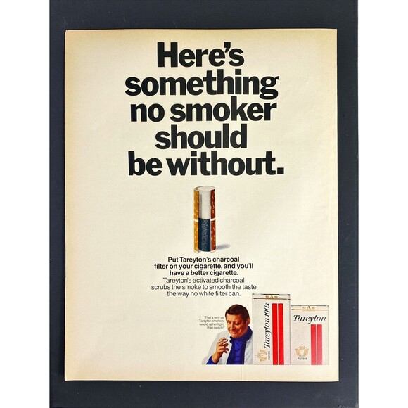 Tareton's Charcoal Filter Cigarette "Something you should Have"Vtg Print Ad 1970 - Picture 3 of 3